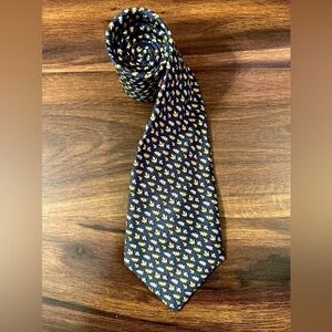 🍁SALE🍁VINEYARD VINES 100% Silk Leaves Print Blue Tie Hand Made in USA